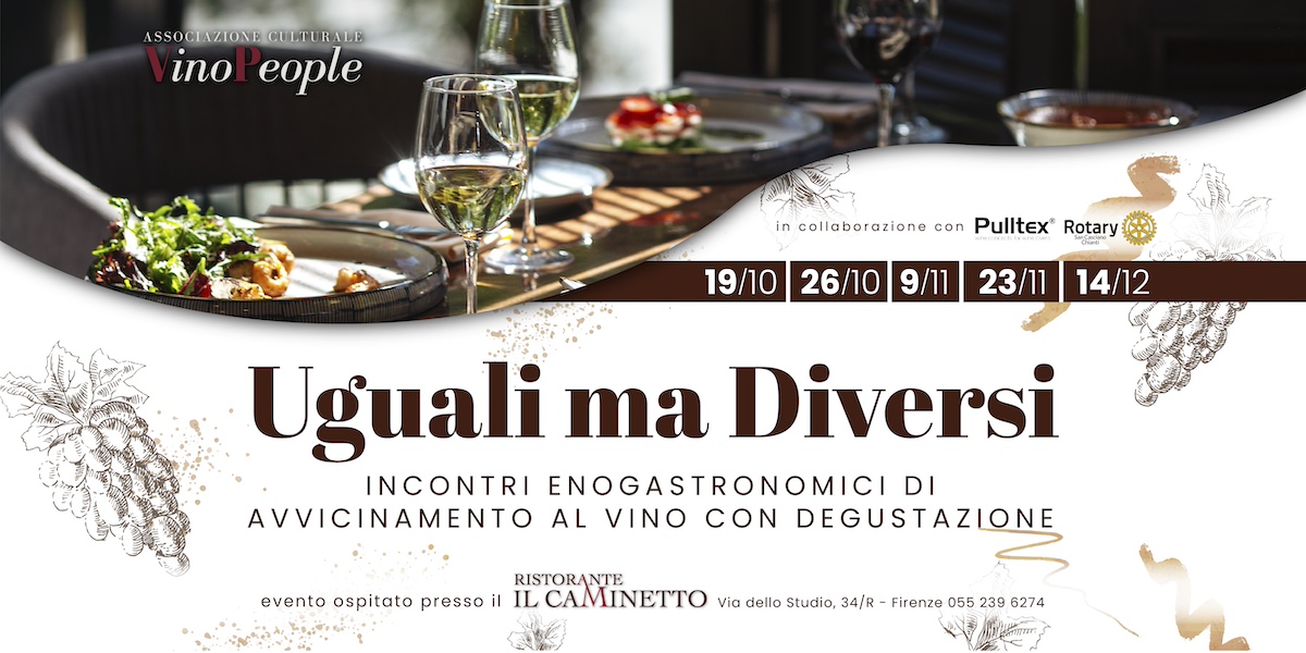 Incontri enogastronomici di avvicinamento al vino con degustazione “Uguali ma Diversi”