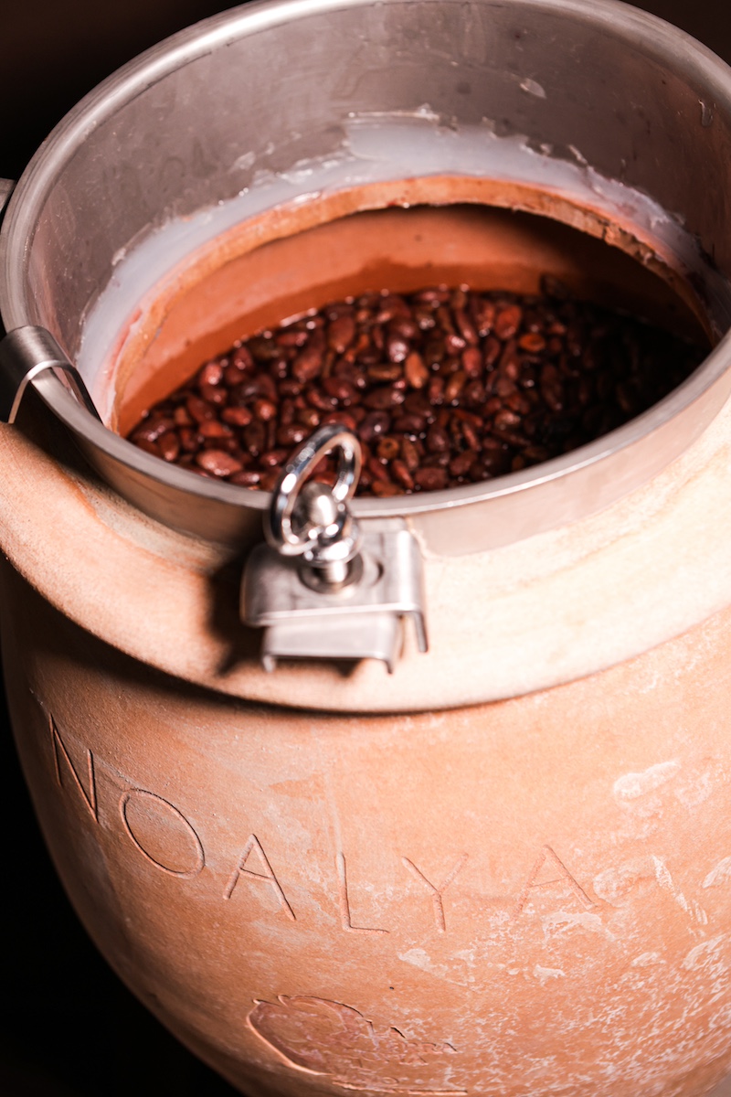 L'anfora dove macera l'uva e il cacao