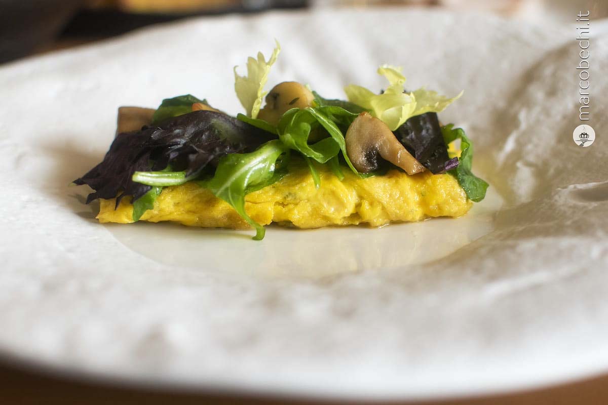 Omelette, Funghi, Formaggio, Rucola