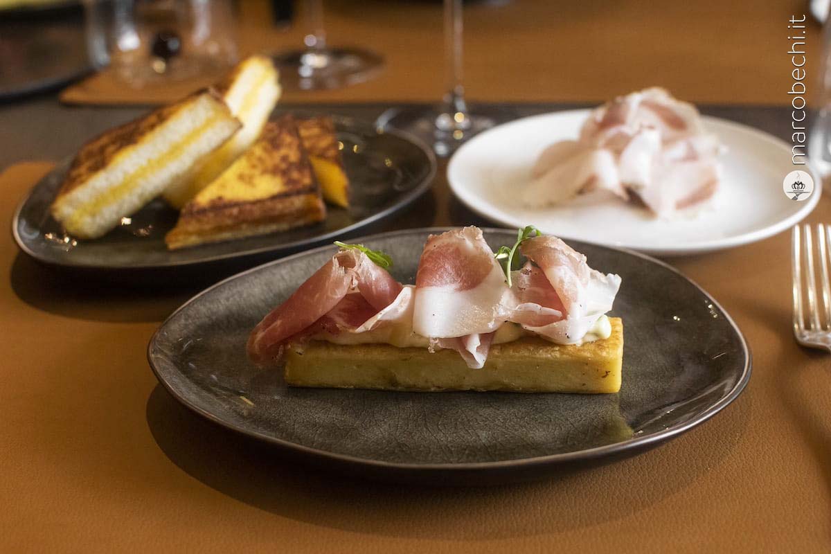 French Toast, Crudo Toscano, Cecina, Insalata Russa e Gota cotta