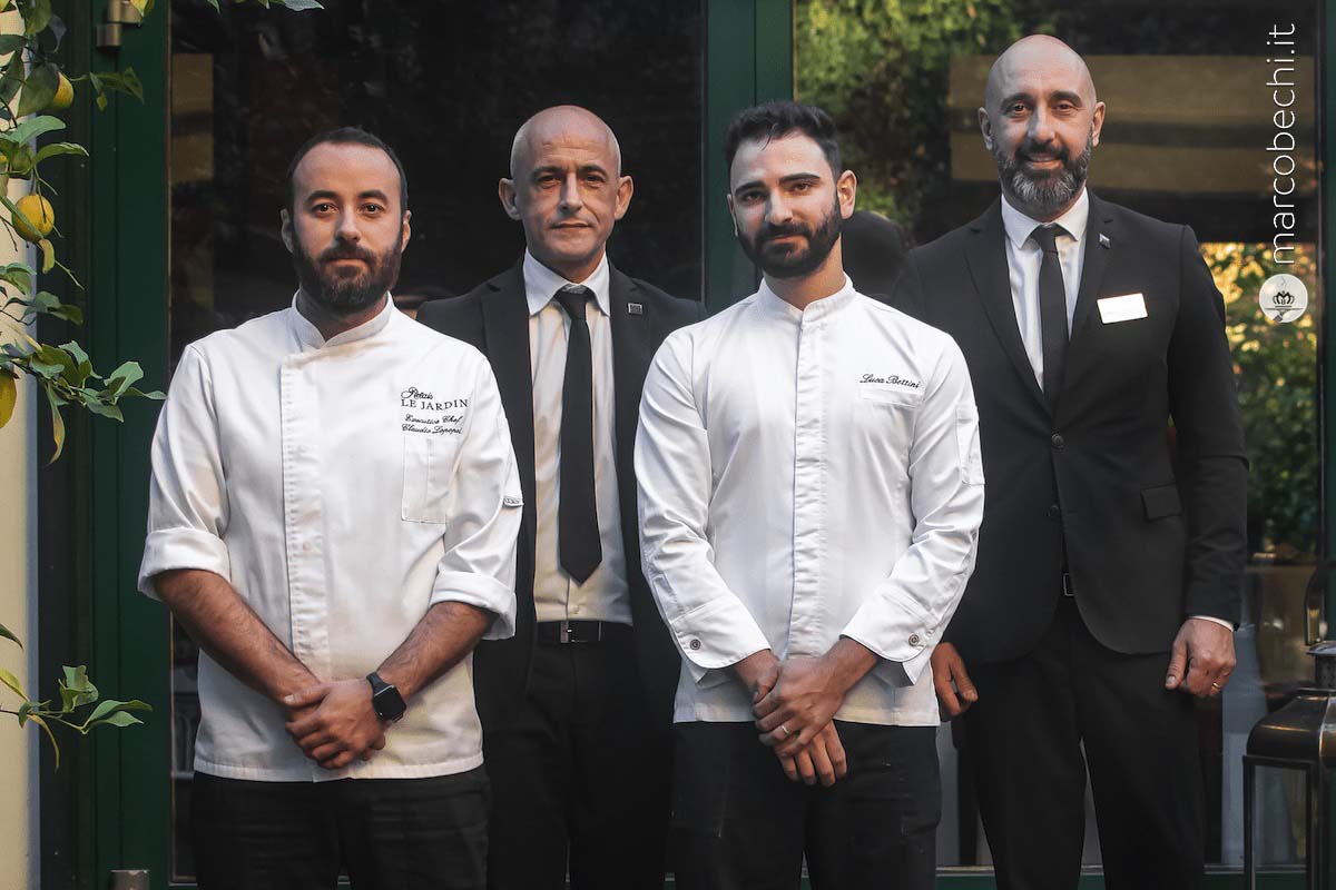 Lo Chef Claudio Lopopolo, l'Assistant Manager Massimo Perini, il Sous Chef Luca Bettini e Il Restaurant Manager Paolo Mercurio