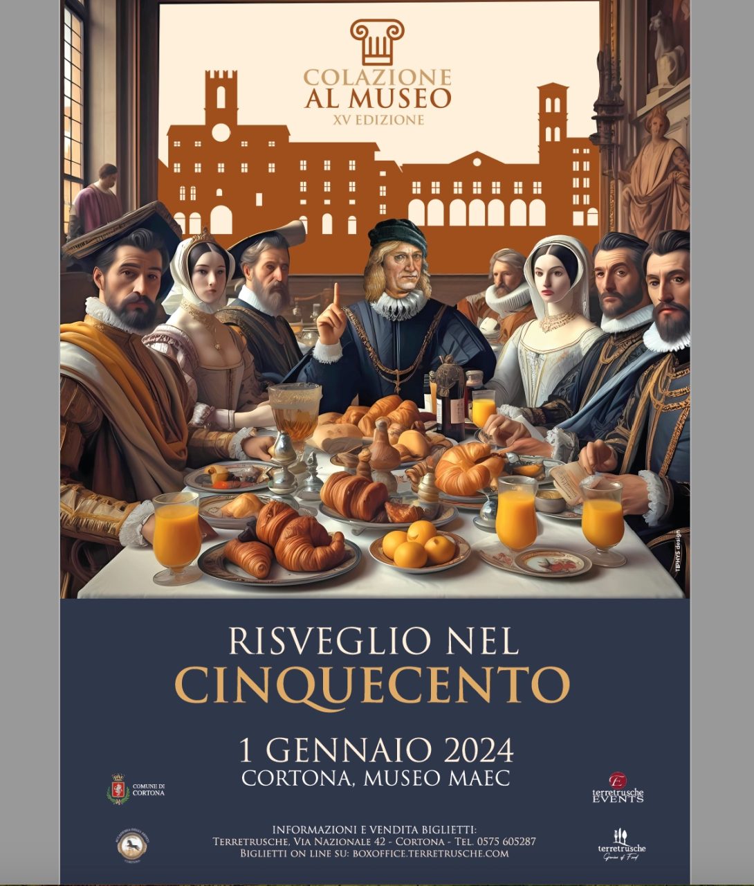 Risveglio nel 500 per Colazione al Museo 2024 a Cortona