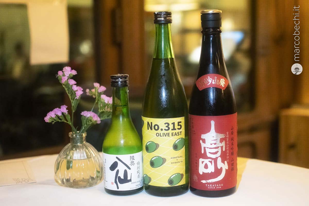 I tra diversi tipi di Sake che abbiamo assaggiato
