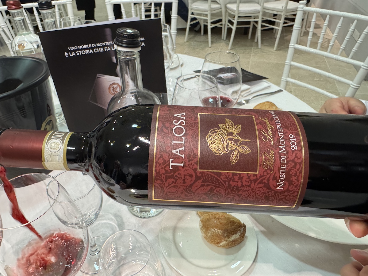 Uno dei vini in degustazione alla cena di gala