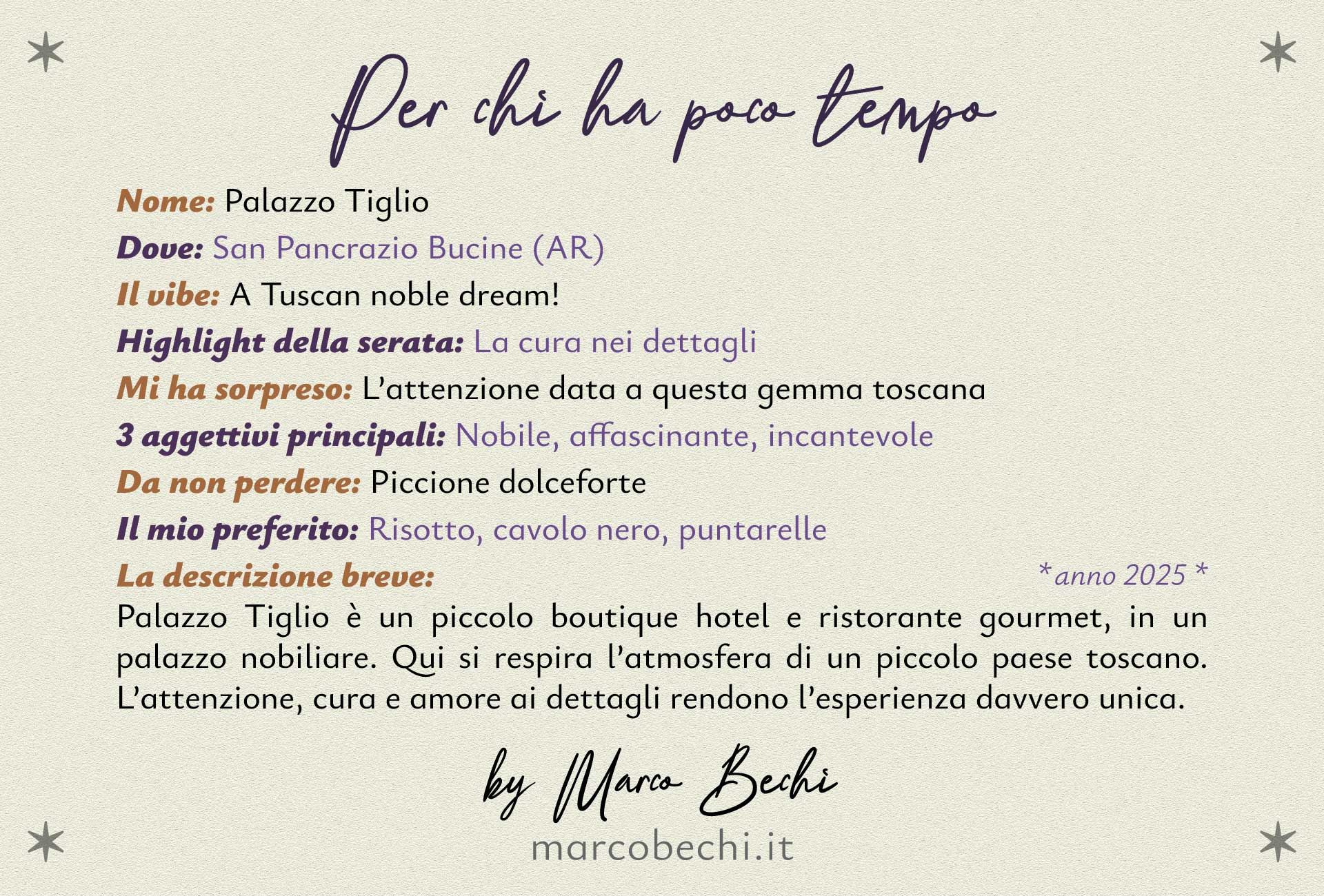 Per chi ha poco tempo