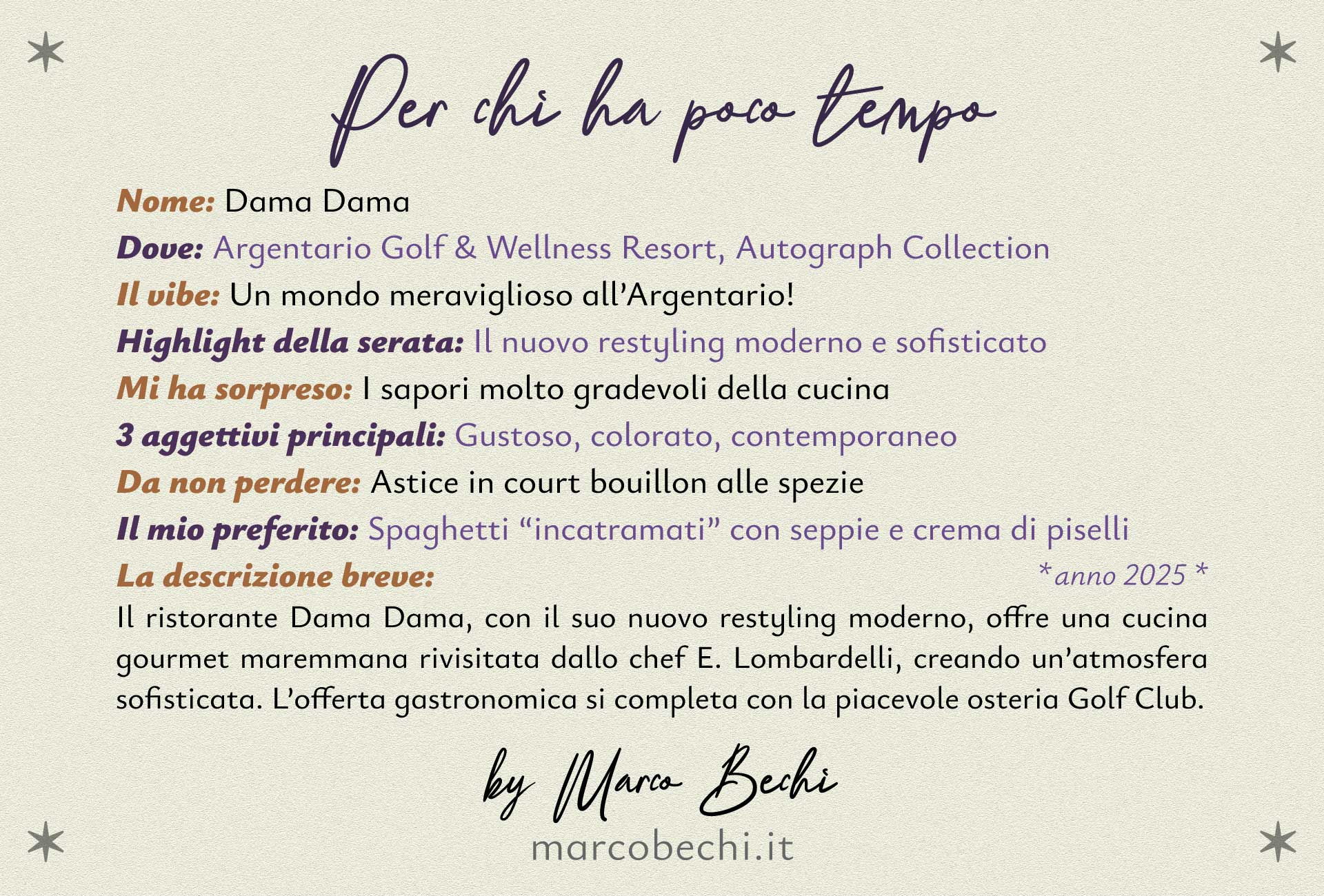 Per chi ha poco tempo