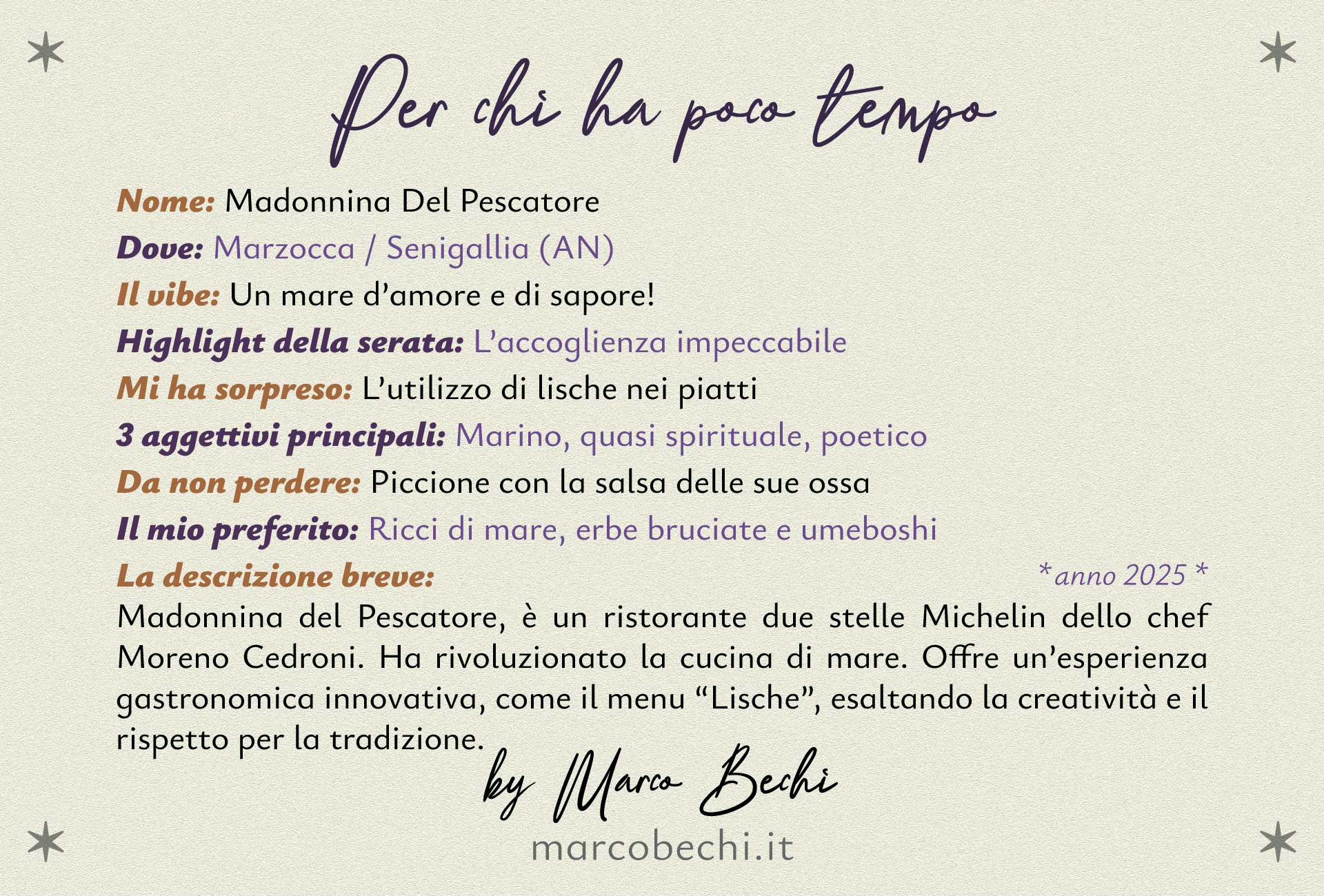 Per chi ha poco tempo