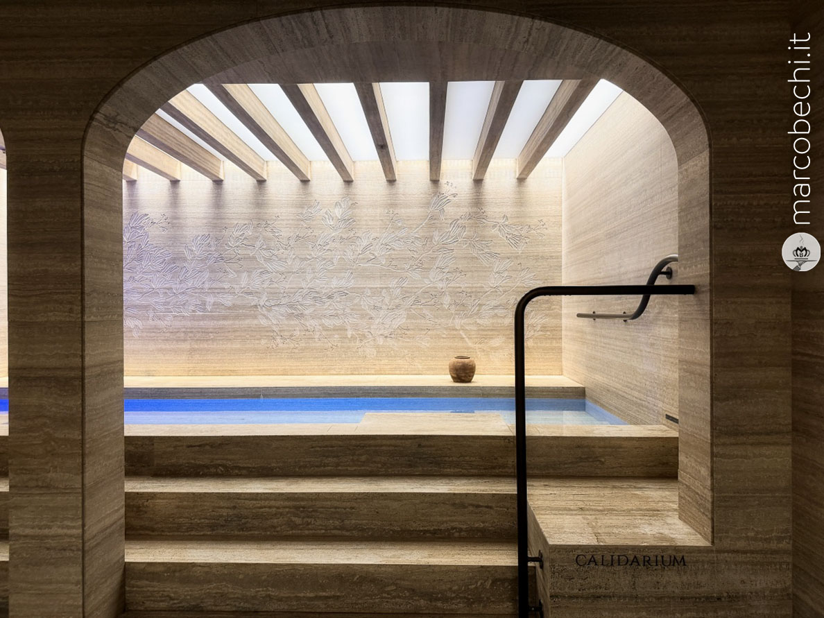 Il calidarium della Six Senses Spa di Roma