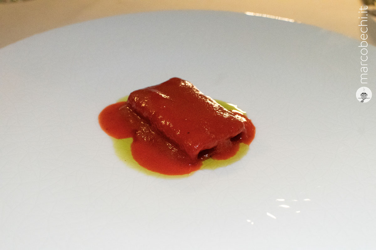 Pacchero ai sette pomodori più uno (fragole)