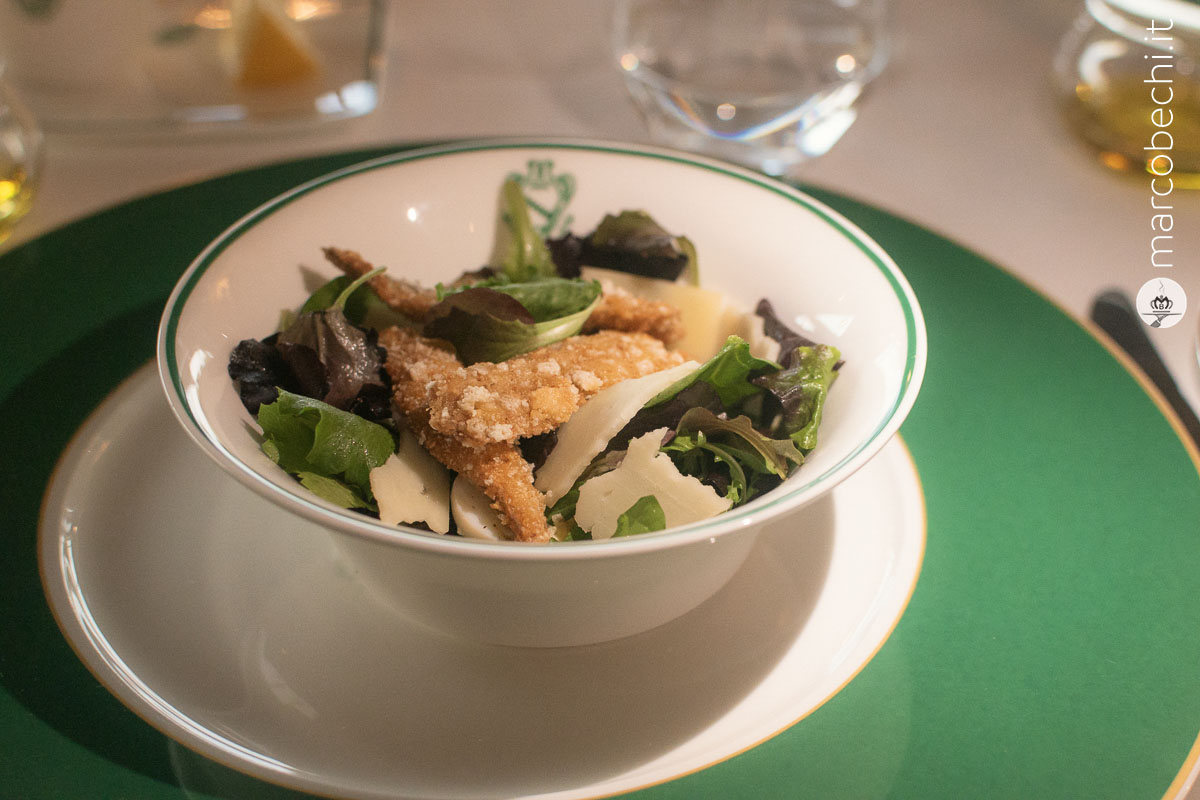 Insalata Caterina Acciughe fritte, uova di quaglia, pecorino
