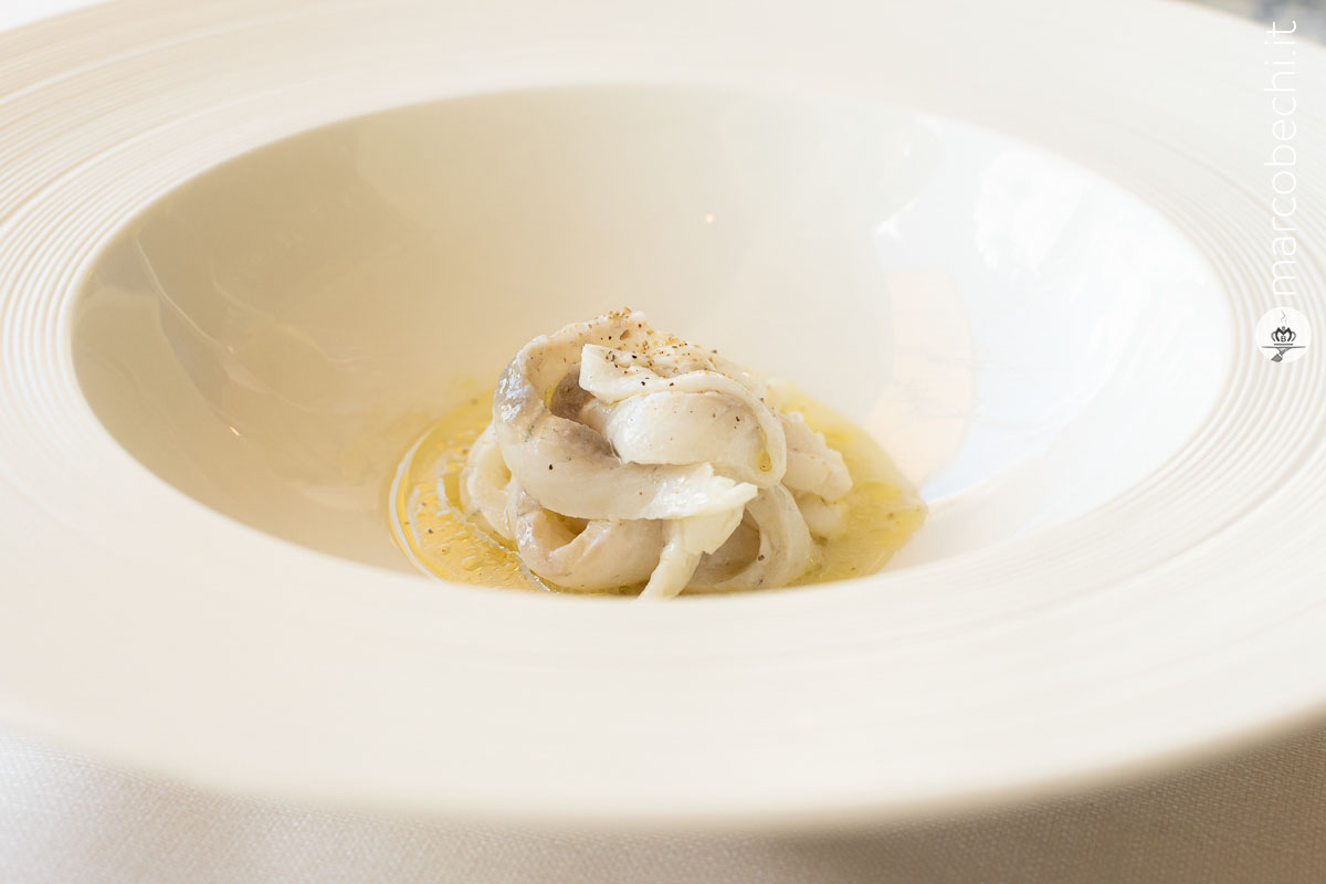Tagliatelle di rombo al vapore marinato