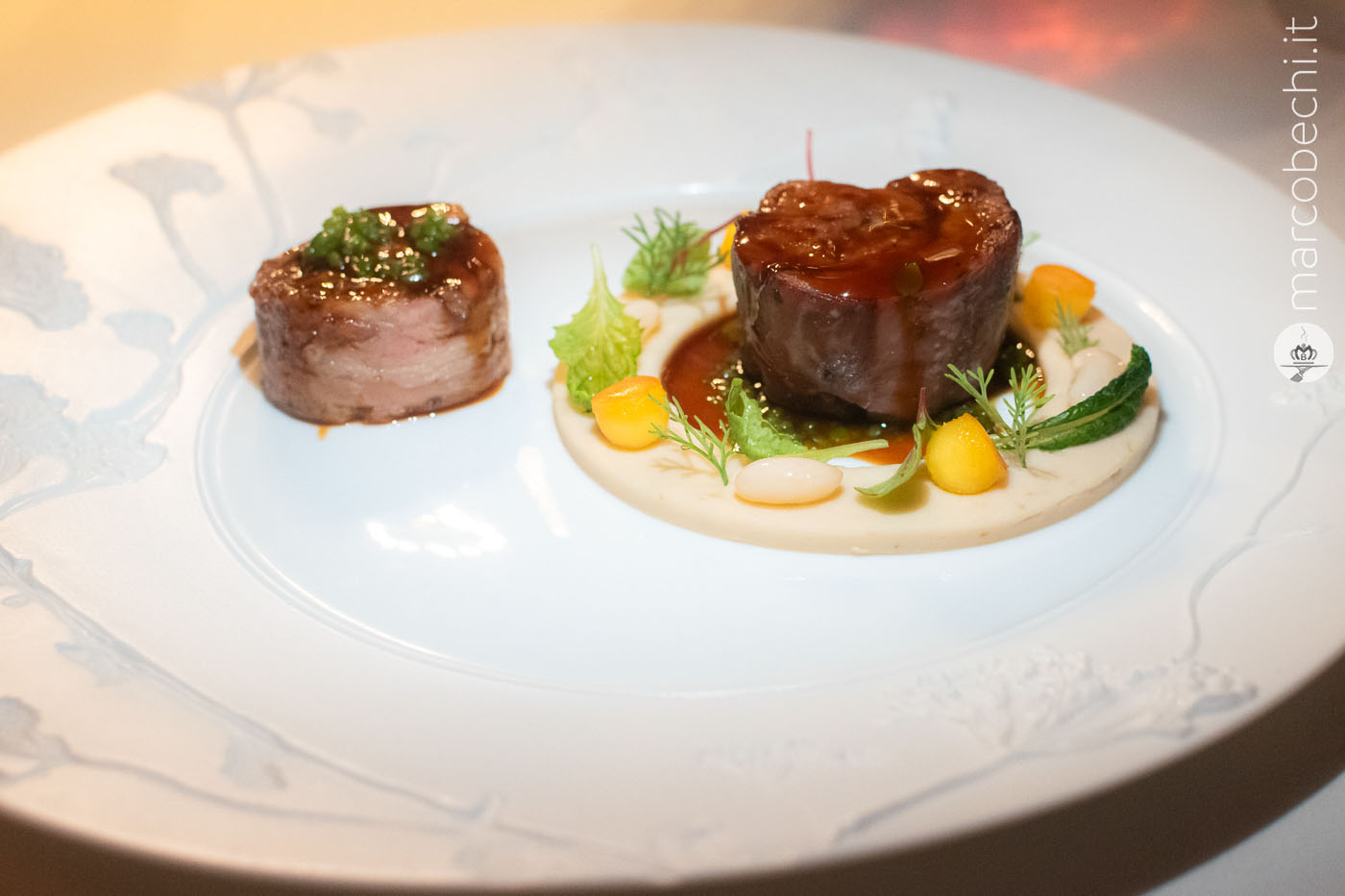 Agnello, fagioli di sorana, friggitelli, popone
