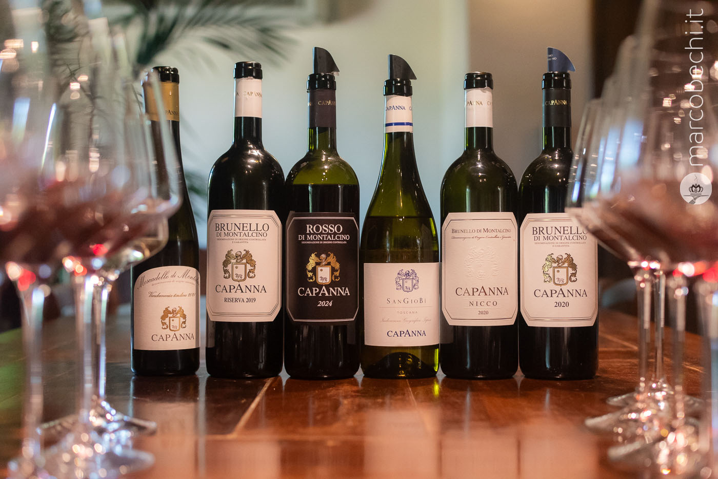 Le bottiglie in degustazione a Capanna